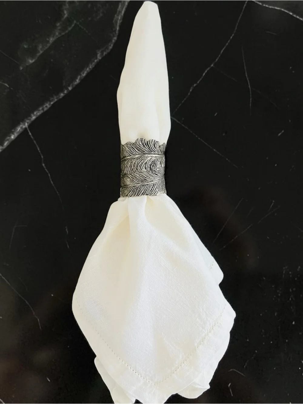 Vagabond House Feather Napkin Ring Set - 2 sets of 4 available